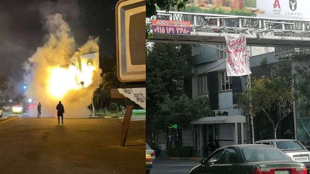 iran-uprising-burning-banner-installing