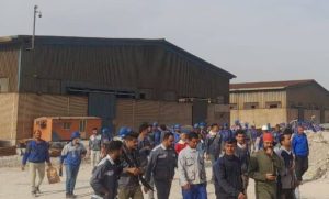 Steel workers on strike in Shadegan southwest Iran April 24 2023