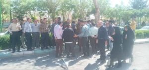 Municipality service workers protesting Isfahan Iran May 3 2023