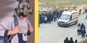 school girls gas mask