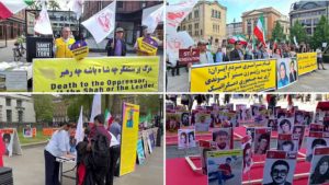 Freedom loving Iranians and MEK supporters rallying Hamburg London Aarhus and Oslo in solidarity with the Iranian revolution