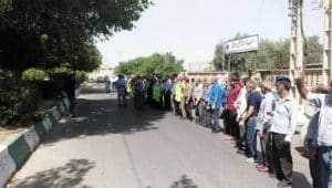 protest rally pensioners shush khuzestan province