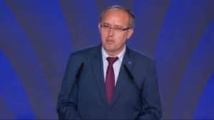 Avdullah Hoti, former Kosovan Prime Minister, gave a speech in support of the Iranian people's uprising to overthrow the mullahs' regime in Iran, standing with Mrs. Rajavi, the NCRI, and the MEK for a free Iran.