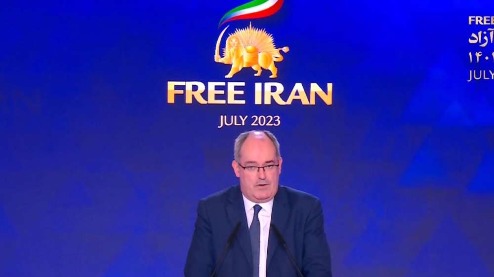 Irish Sen. Gerry Horkan gave a speech in support of NCRI President-elect Maryam Rajavi for a democratic, secular republic of Iran at Free Iran World Summit—Day 2