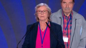 Laurence Fehlmann Rielle, Member of the National Council of Switzerland, gave a speech in support of the Iranian people's uprising to overthrow the mullahs' regime in Iran, standing with Mrs. Rajavi, the NCRI, and the MEK for a free Iran.