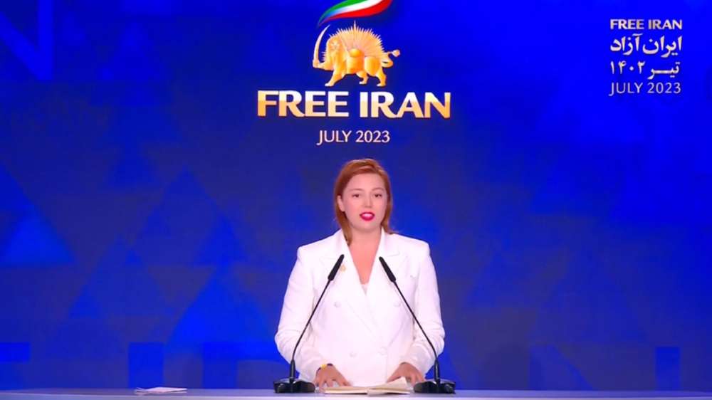 Ukrainian MP Alyona Shkrum gave a speech in support of NCRI President-elect Maryam Rajavi for a democratic, secular republic of Iran at Free Iran World Summit—Day 2