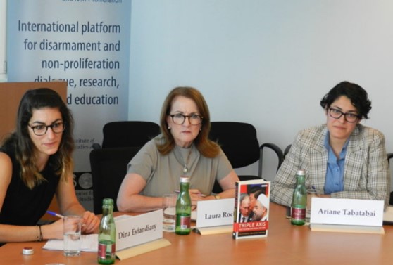 Panel (from left to right) Dina Esfandiary, Laura Rockwood, Ariane Tabatabai