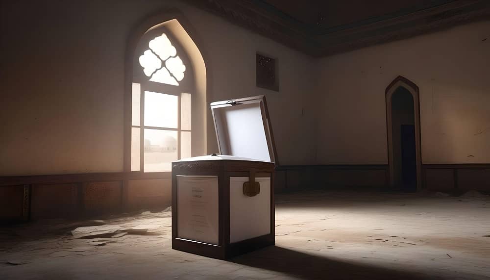 iran ballot box empty voting center (1)