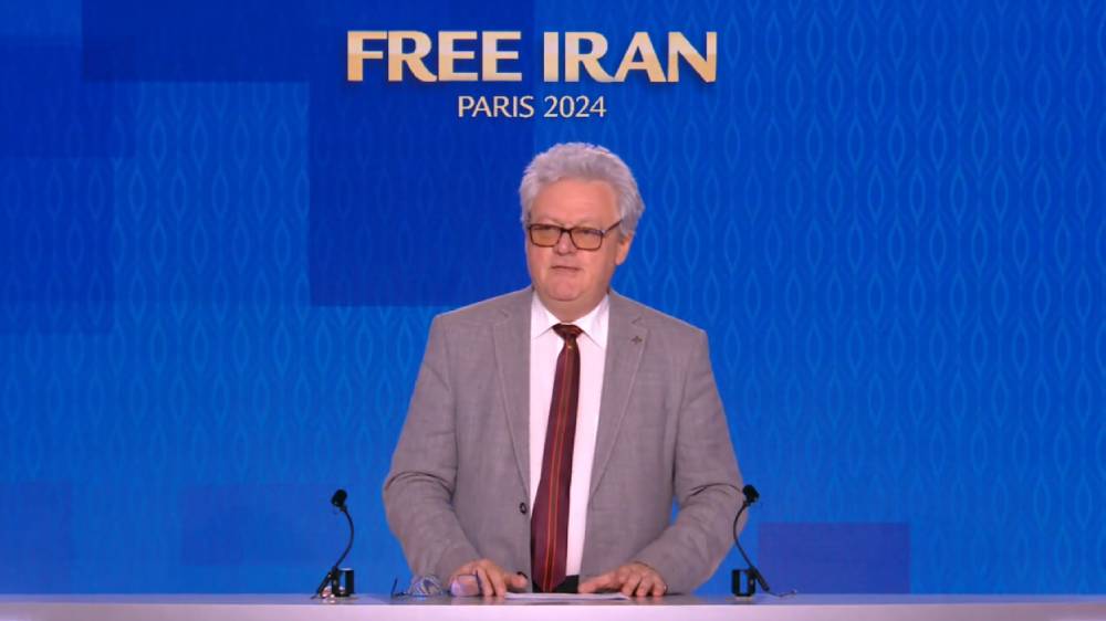 Former EU Justice Court Judge Dr. Valeriu M. Ciuca gave a speech in support of the Iranian people and their Organized Resistance (NCRI and PMOI) led by Mrs. Maryam Rajavi for a free, democratic, non-nuclear republic of Iran.