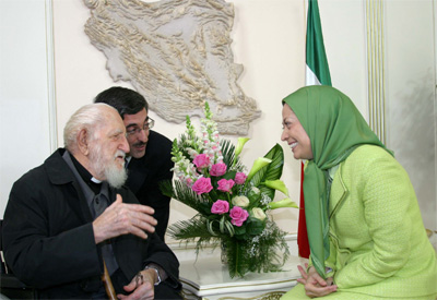 Abbe Pierre meeting Maryam Rajavi