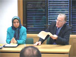 Lord Corbett of Castle Vale and Ms. Dowlat Nowrouzi at Westminister press conference