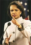 U.S. Secretary of State Condoleezza Rice addresses the United States government's concern with the recent developments in Iran, Thursday, Jan. 12, 2006, at the U.S. Department of State in Washington. Rice, coordinating with European allies, called on the United Nations Thursday to confront Iran's 'defiance' and demand that Tehran halt its nuclear program. 