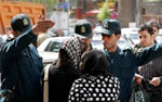 Women stopped by the moral police for citations in the streets of Tehran 