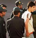 A young man arrested by the mullahs' police 