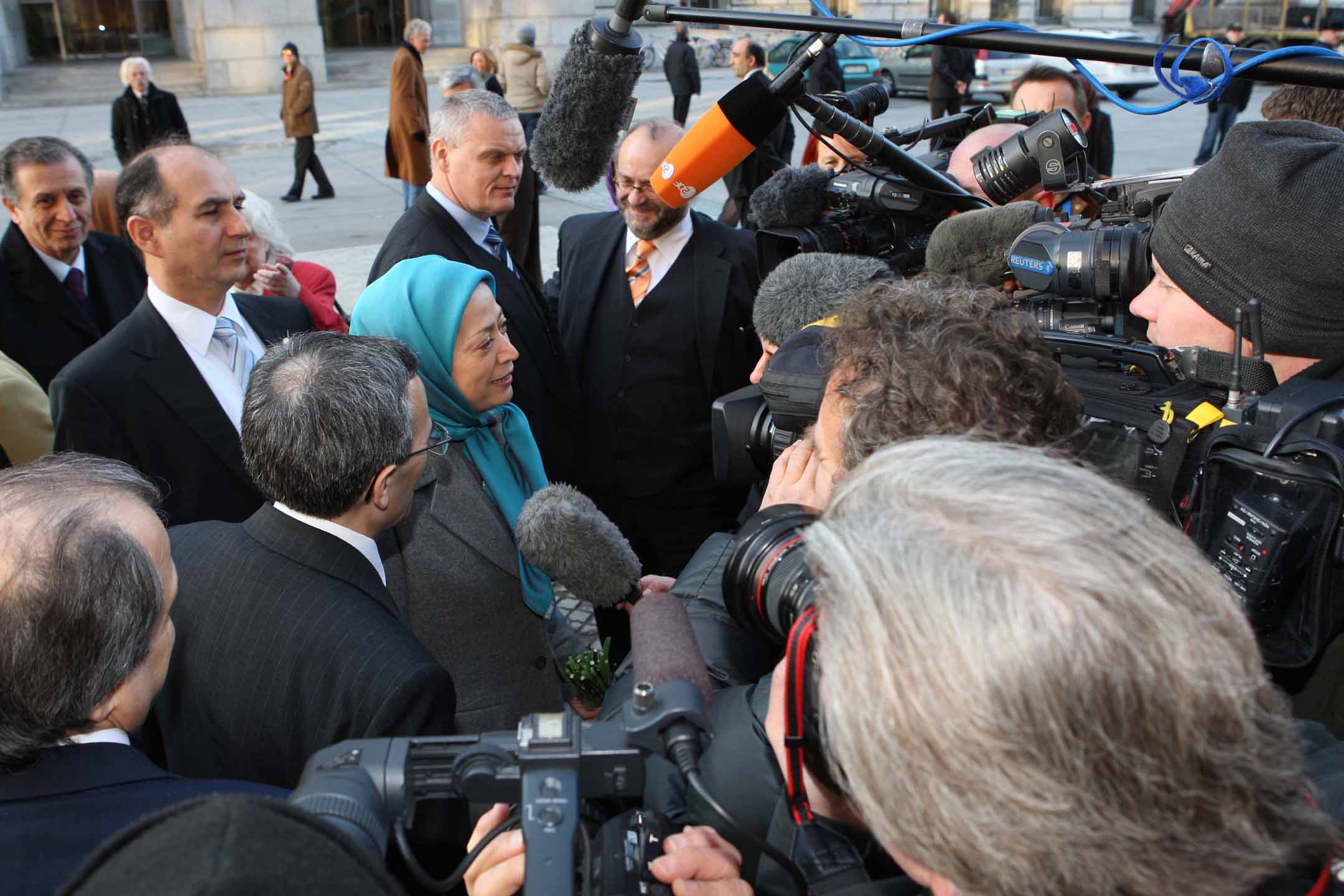 Maryam Rajavi outside German Parliament