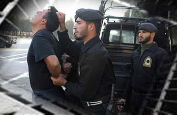 Mullahs' police arresting a youth