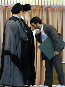 Ahmadinejad Kissing hand of Khamenei