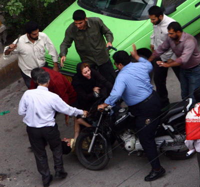 Iranian regime’s agents beating a protestor – 15 June 2009