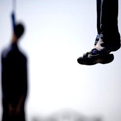 A scene of public hanging in Iran