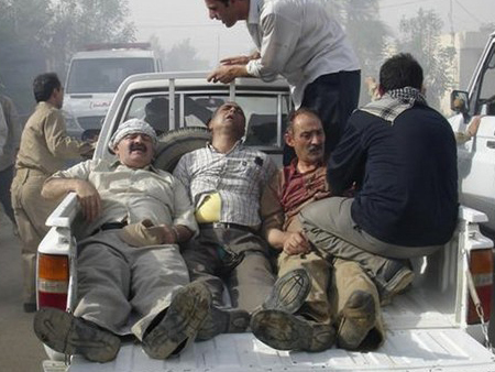 Wounded at Camp Ashraf during the attack by Iraqi Forces 
