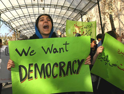 Dec. 2008 - Students protest on Student day at Tehran University
