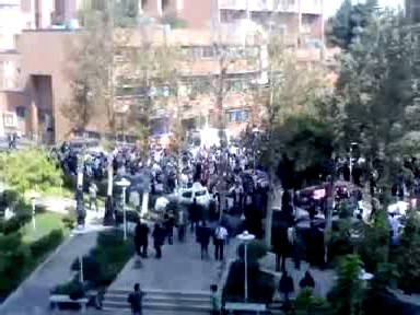 On November 2, 2009, Students in Tehran’s Sharif University of Technology continued their protest today for the fourth day running by chanting “Death to dictator,” “We are all together, we are invincible,” “With the help of God, victory is close, death to deceitful government,” “For as long as Ahmadinejad is there, situation will remain as it is” and “Death to you.”
