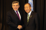 Gordon Brown and Ban Ki-moon