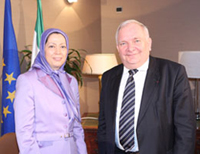 Joseph Daul, Chair of the Group of the European People's Party (Christian Democrats) meets Maryam Rajavi