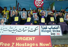 Iranian opposition protest calls for release of the hostages