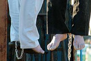 Photo published along with the news of two prisoners hanged in Shiraz on 13 Feb 2014 in Iran