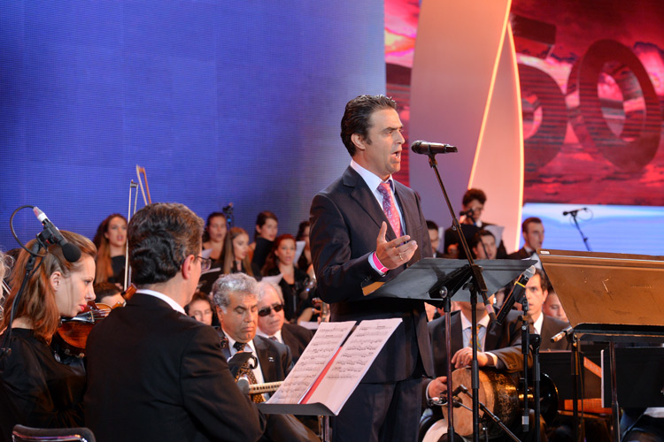 Albania’s state radio-television symphony orchestra gives live performance at the major Iran Freedom rally in Parc des Expositions exhibition center on June 13, 2015 in Villepinte, in solidarity with Iran’s pro-democracy movement led by opposition leader Maryam Rajavi