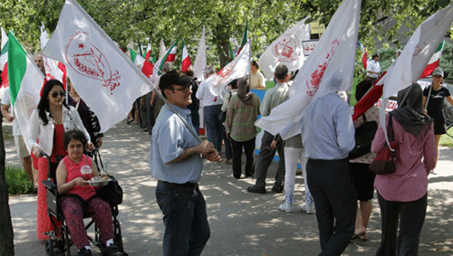 Iranian supporters of the PMOI (MEK) rally in Toronto