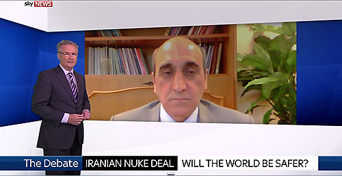 Iranian opposition spokesperson Shahin Gobadi speaking on Sky News