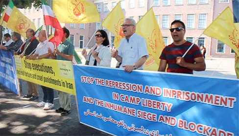  Iranians in Holland hold rally in The Hague to condemn human rights violations in Iran