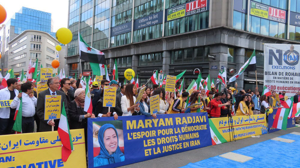 MEK Supporters Rally in EU Capital in Support of Regime Change in Iran