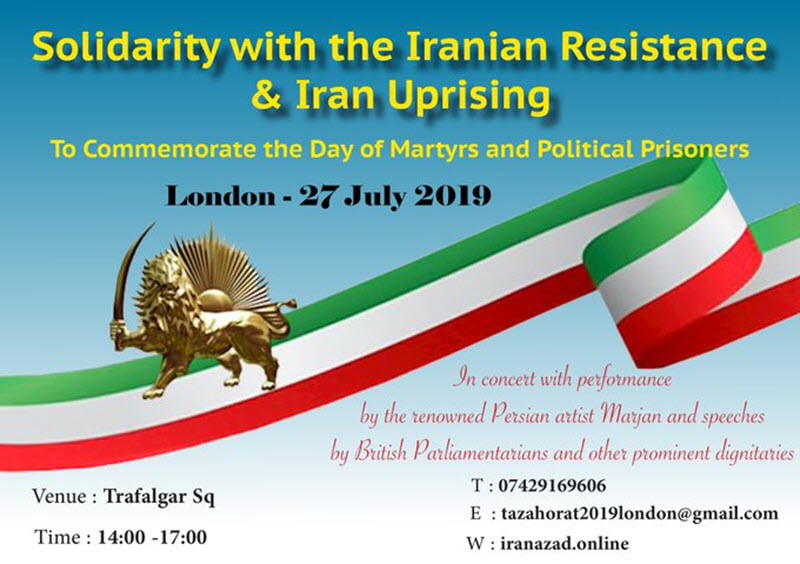 Major Rally and March by MEK Supporters in London in Support of a Free Iran