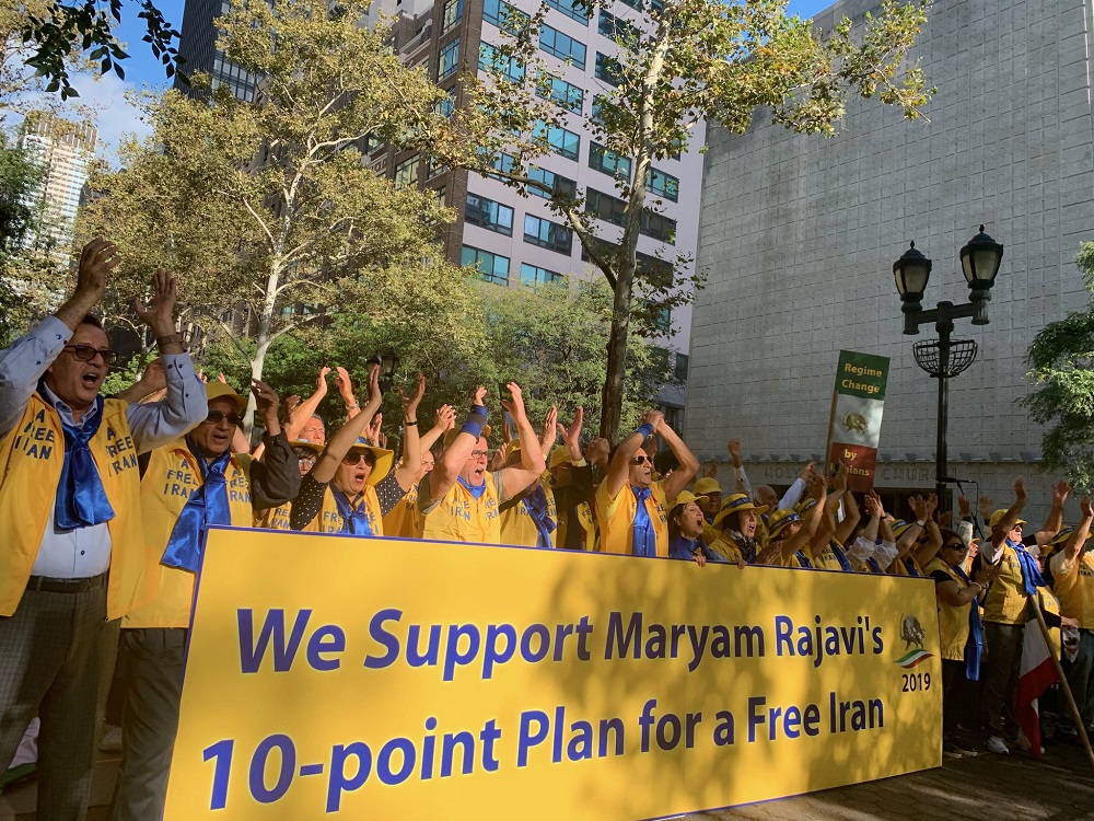 Thousands of Iranian Americans rallied outside the United Nations in New York on Tuesday, September 24, to denounce the presence of the Iranian regime’s President at the UN General Assembly and to echo the voice of the millions in Iran who seek regime change.