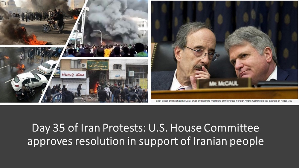 Day 35 of Iran Protests: U.S. House Committee Approves Resolution in Support of Iranian People